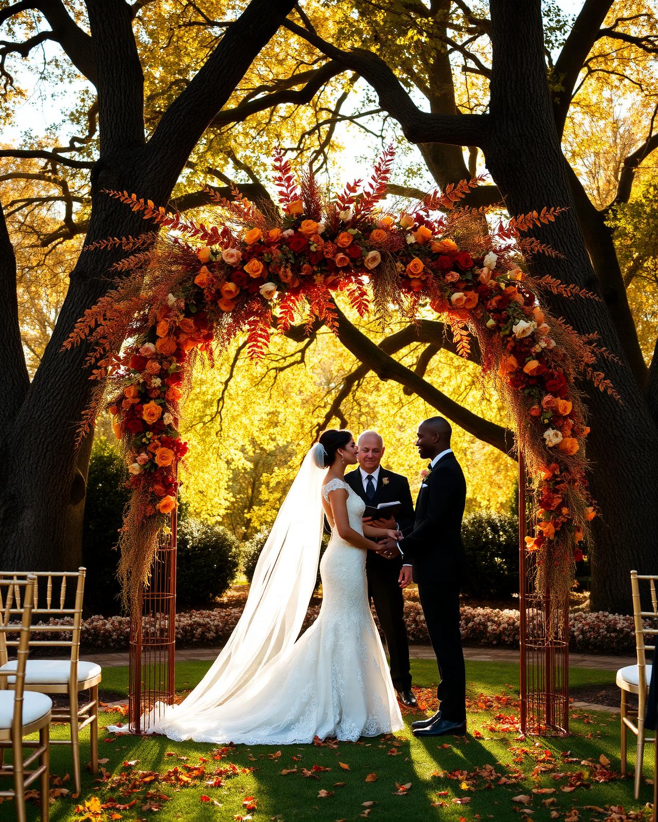 A Romantic Love Story: A Fall Wedding in the Botanic Garden