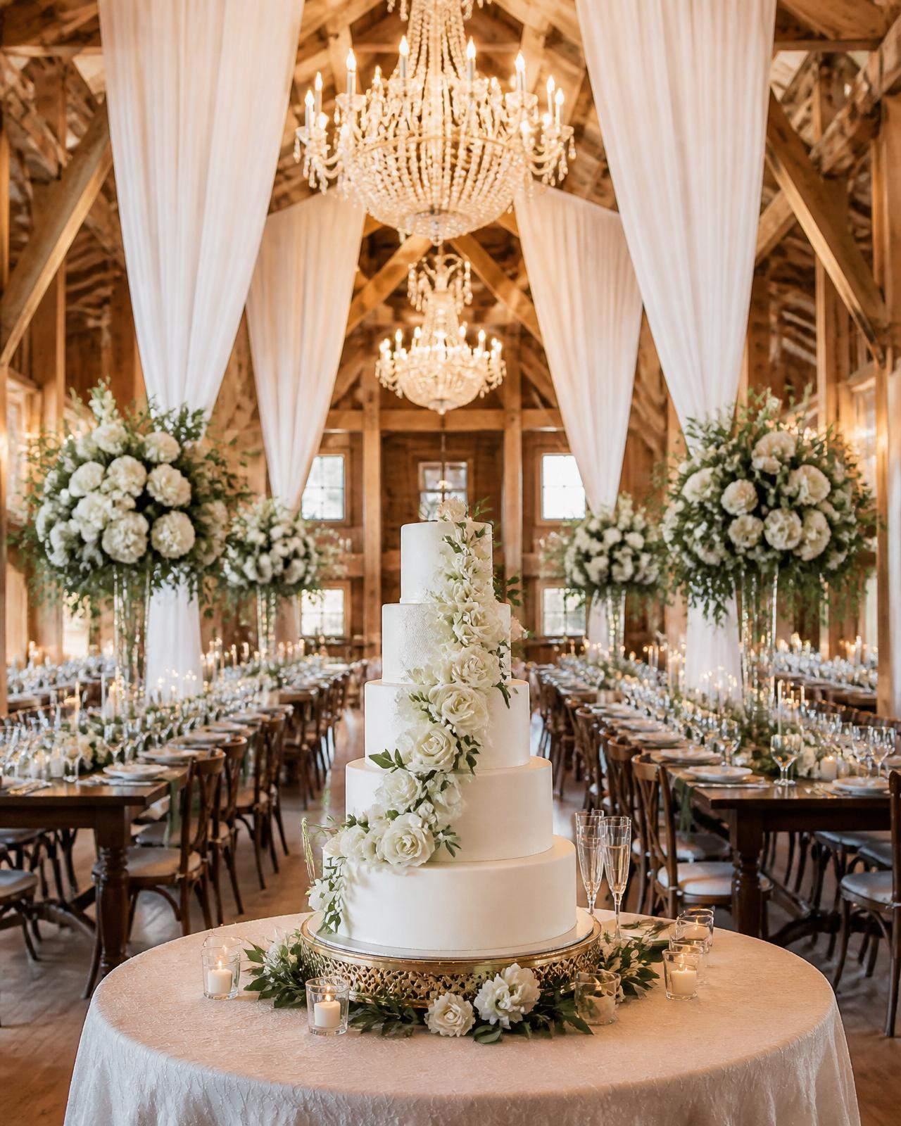 Barn Wedding Cake Reception